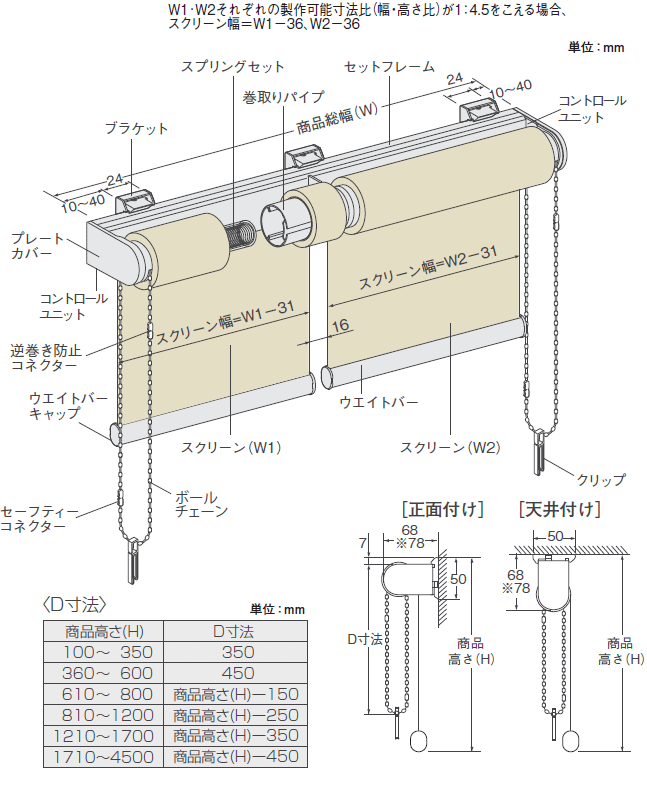 セパレートタイプ ニチベイ｜ロールスクリーン（ロールカーテン）の