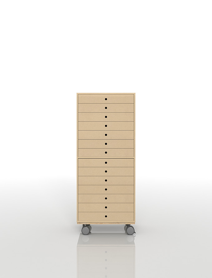 A3書類引き出し収納 14段 キャスター付き|引き出し家具の通販なら