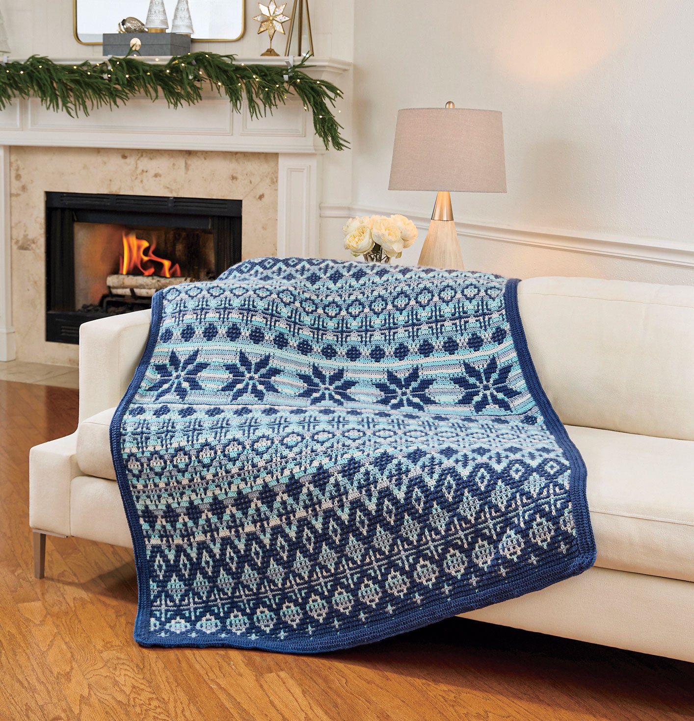 Snowscape Overlay Mosaic Blanket – Mary Maxim