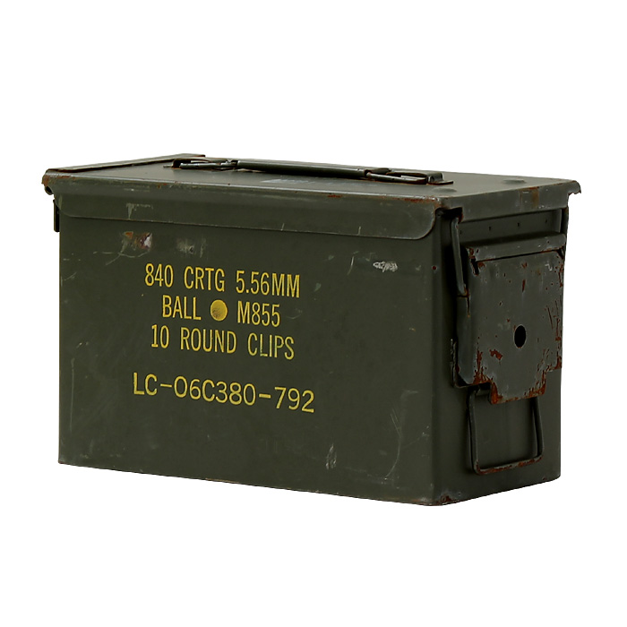 US(米軍)現用 AMMO BOX(弾薬箱)/5.56mm弾用/マーキング付/実物・