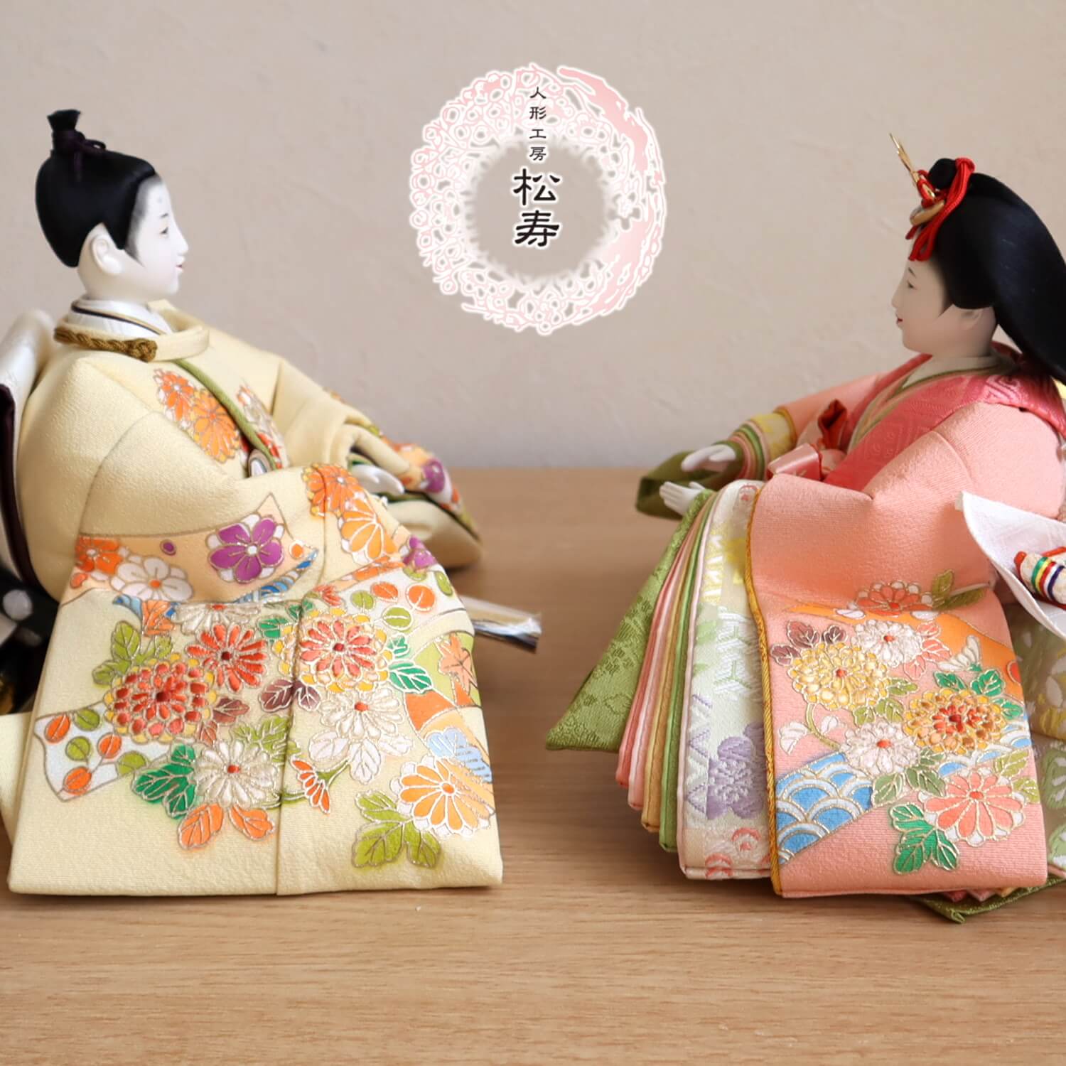 最新作 小出松寿作十一番 正絹 金彩「菊の花と熨斗目」 頭師：市川伯英