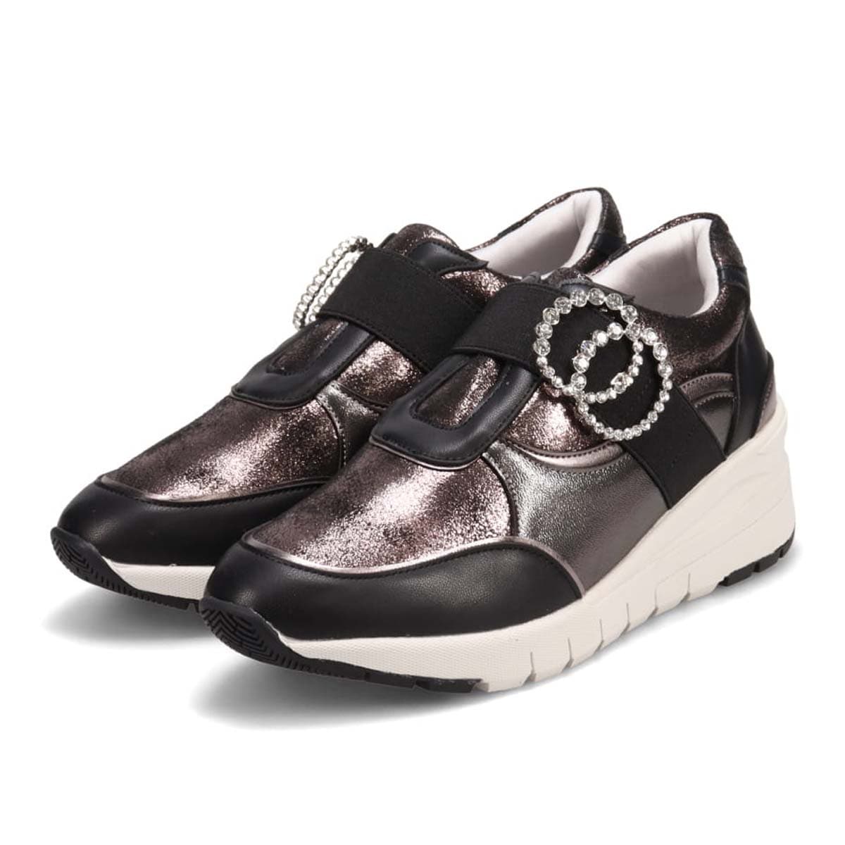 HIROKO KOSHINO FEMME ラインストーンバックル付き エレガント