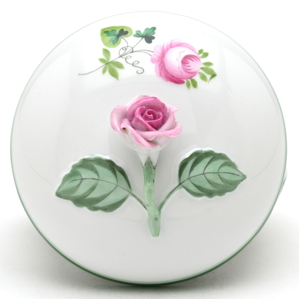 ヘレンド(Herend) ウィーンの薔薇(06021/VRH) 丸形小物入れ(直径:8cm