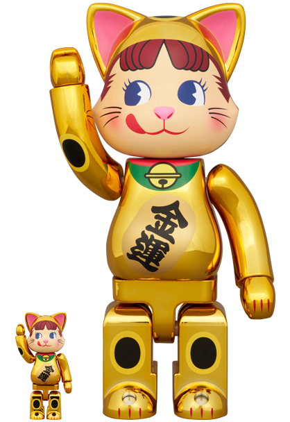 MEDICOM TOY - NY@BRICK 招き猫 ペコちゃん 金メッキ 100％ & 400％