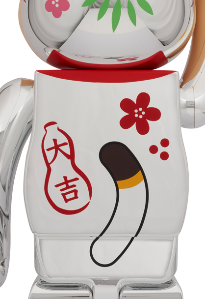 MEDICOM TOY - BE@RBRICK 招き猫 ペコちゃん 福 銀メッキ 1000％