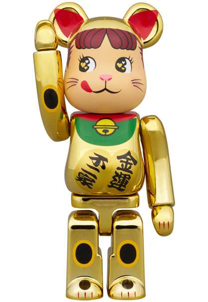 MEDICOM TOY - BE@RBRICK 招き猫 ペコちゃん 金運 ダブル小判 金メッキ