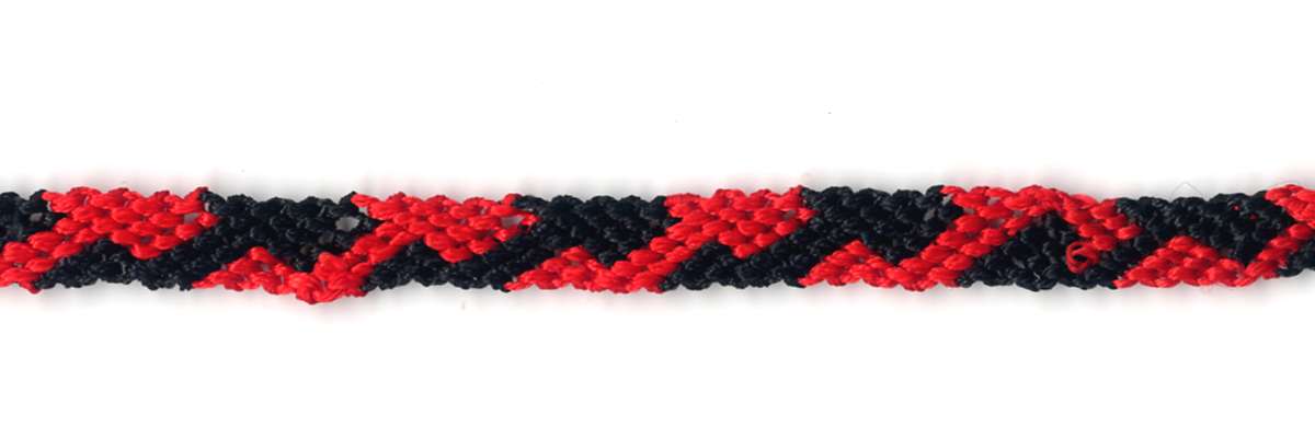 QAT086:ミサンガ・シルク[両紐]・[赤黒]・通販:ミサンガ販売店