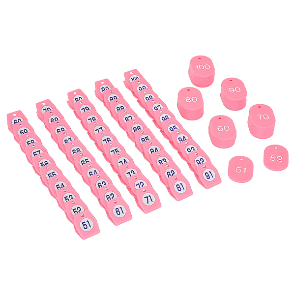 スチロールクロークチケットA型 1セット 51～100 ピンク - 店舗用品の