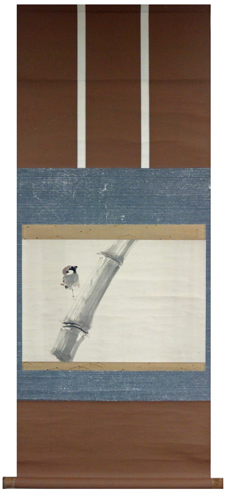 Web書画ミュージアム 竹内栖鳳 竹雀図 大谷句佛書簡付き/長良川画廊