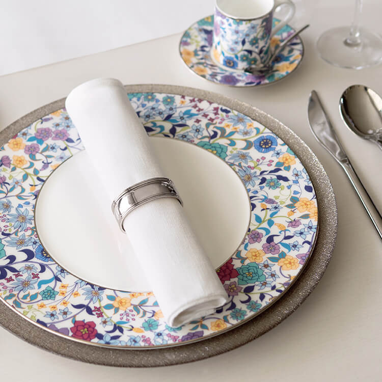 nikko食器｜内藤新平｜WHITE 29cmショープレート｜FLOWER DANCE