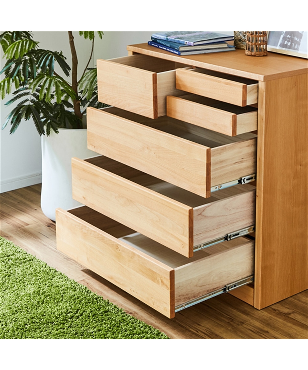 日本製】オイル仕上げのスライドレール付き天然木チェスト 通販