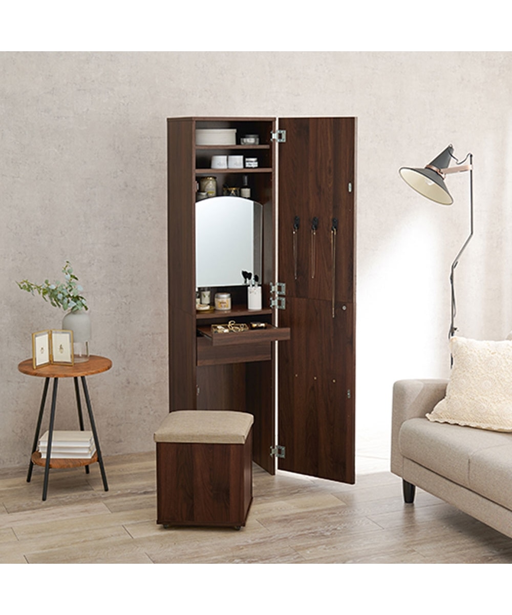 ドレッサー付き姿見ミラー 大容量収納 コンセント付き 通販【ニッセン】