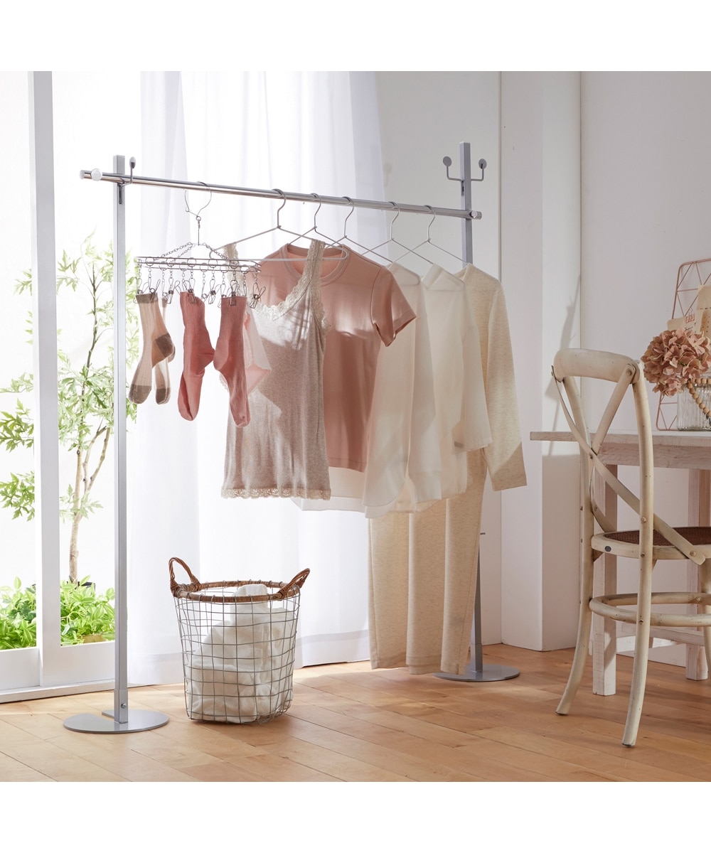 日本製】コンパクトに収納できる2WAY物干しハンガーラック 通販