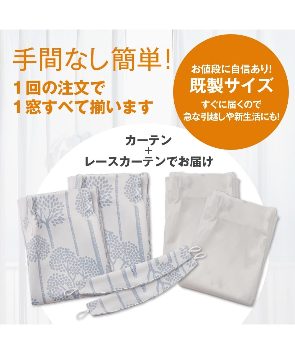 ピーターラビット(TM)】1級遮光カーテン＆レース4枚セット（北欧風