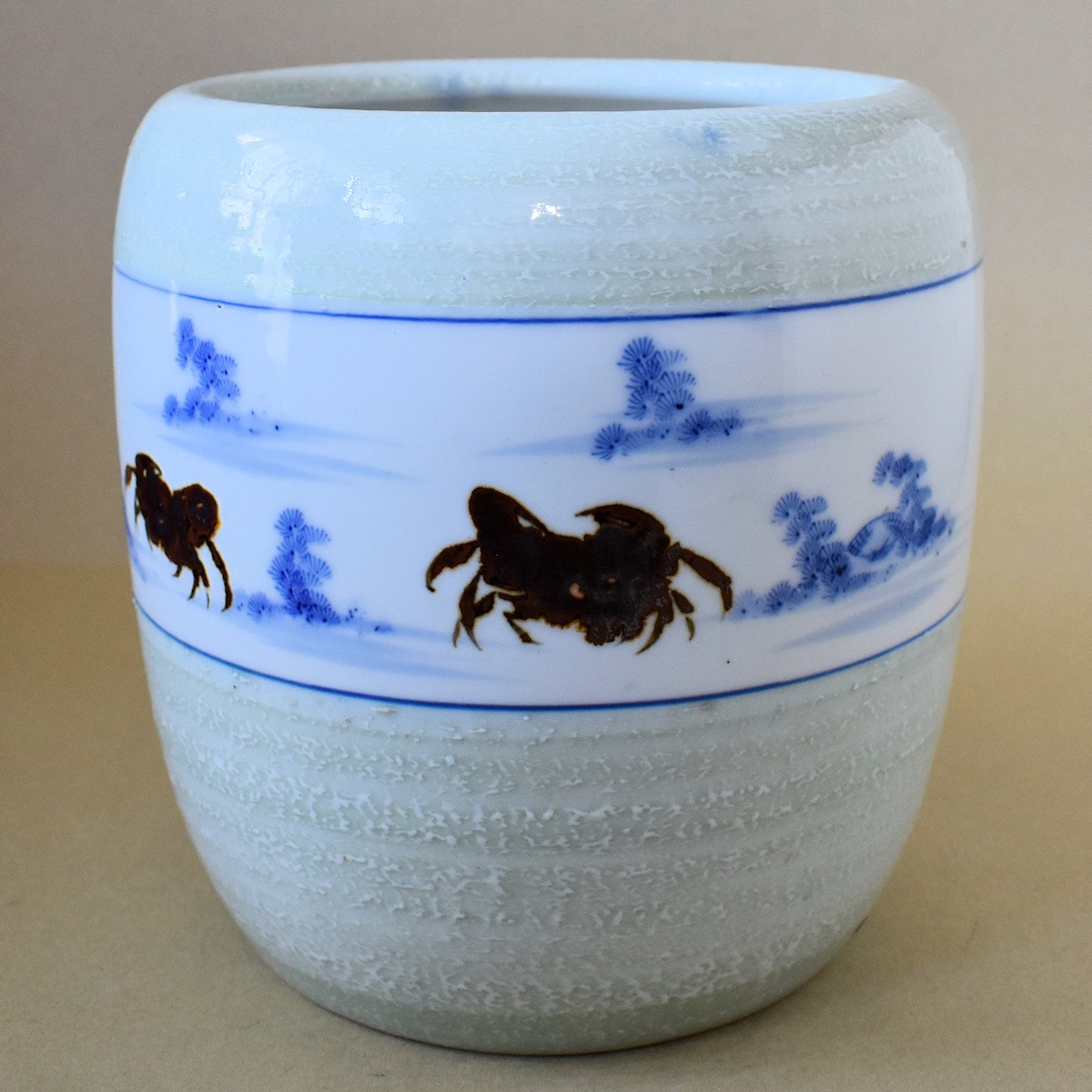 火鉢と炭道具の販売 骨董 斎明堂 / 染付火鉢（小型）