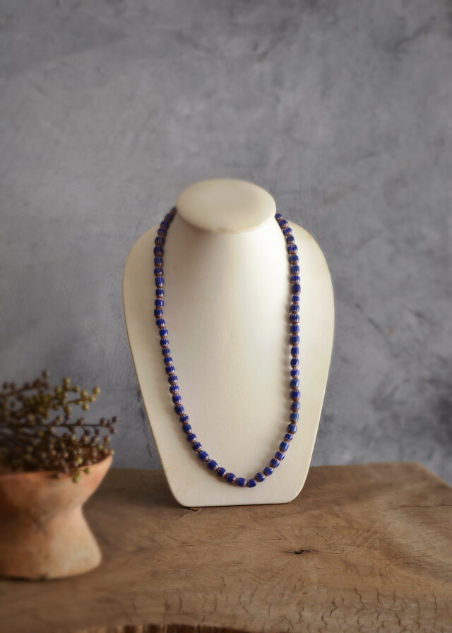 アンティークビーズネックレス 蜻蛉玉 シェブロン Antique Sam's