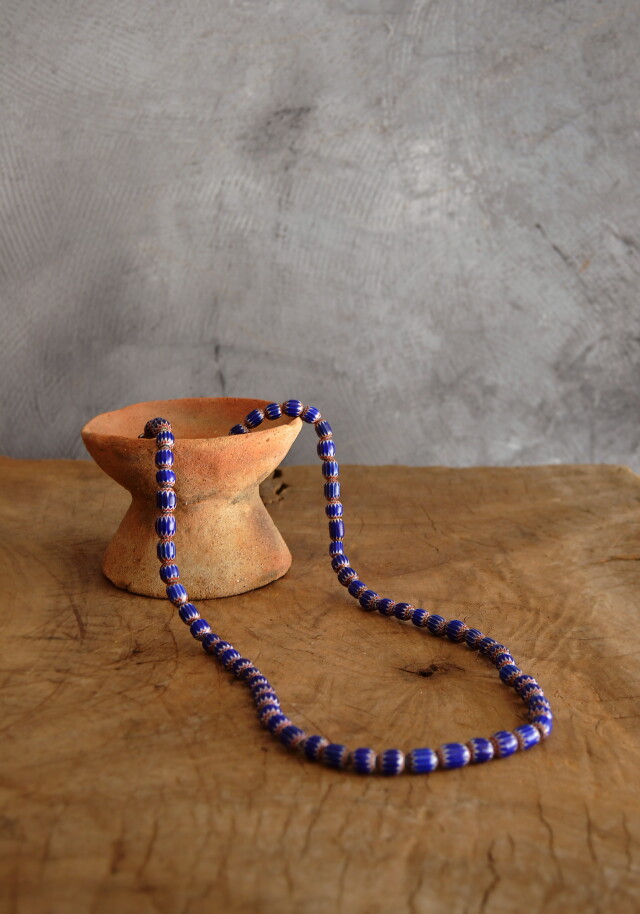 アンティークビーズネックレス 蜻蛉玉 シェブロン Antique Sam's