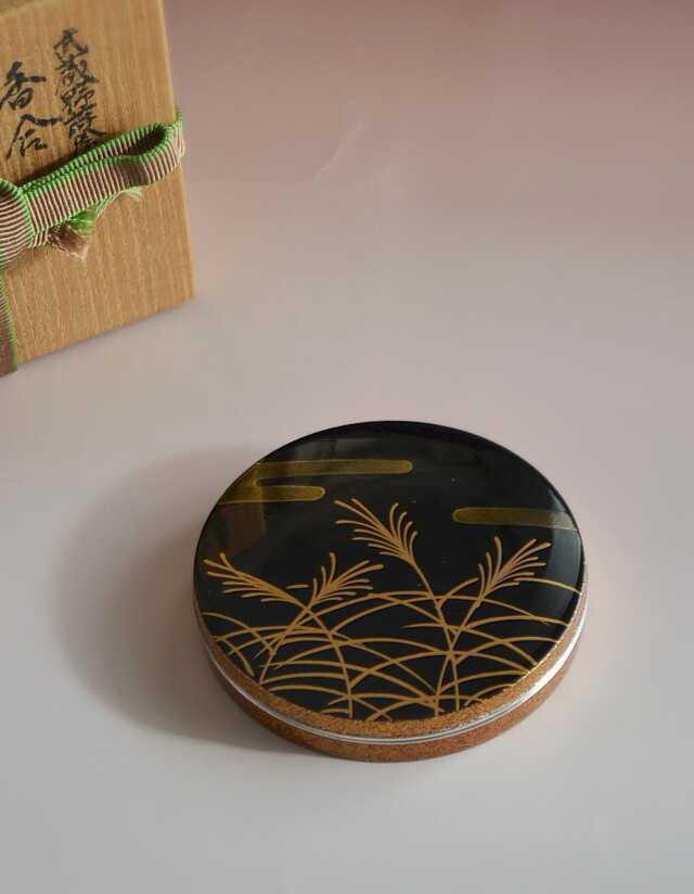 Antique Sam's Collection武蔵野蒔絵香合 景雲作 茶道具