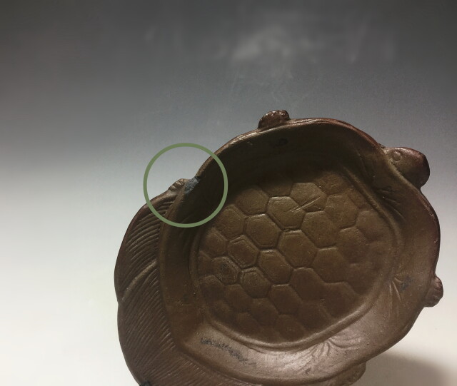 e2960 備前焼 亀甲皿 5枚 巾13～14cm せんべい皿 煎餅皿 Antique Sam's Collection姉妹店 古舫庵コレクション>備前焼 亀型 小皿