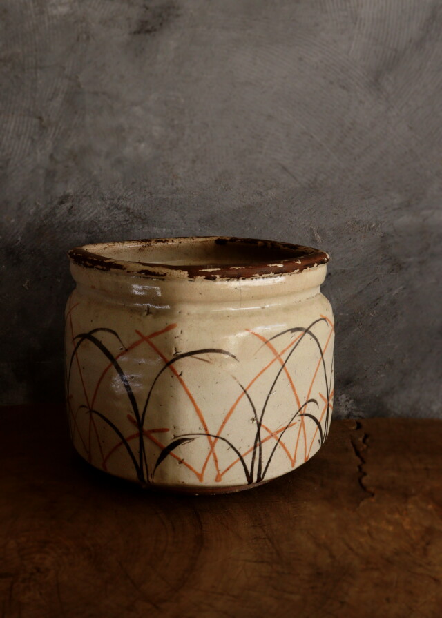 志野焼手あぶり 火鉢 鉢カバー 民藝 絵志野 Antique Sam's Collection