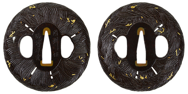 鍔 銘 因州住駿河卓重 稲場図鍔(TU-070116)｜刀・日本刀の販売なら日本