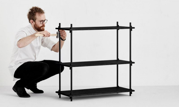 シェルビングシステム シングル H85cm / ブラックMOEBE（ムーベ