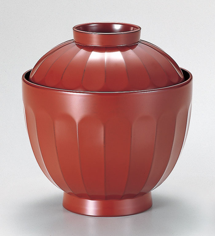 お椀小吸椀-越前塗 朱 菊小吸椀［5客］ | 越前漆器粂治郎