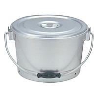 アルミ 一重食缶バケツ 蓋付 6リットル/細口 - 調理器具のSHOKUBI