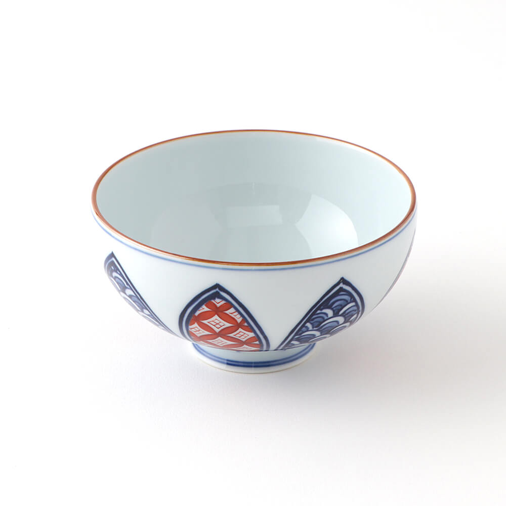 染錦波七宝文 飯碗 ｜ 有田焼の源右衛門窯公式オンラインショップ