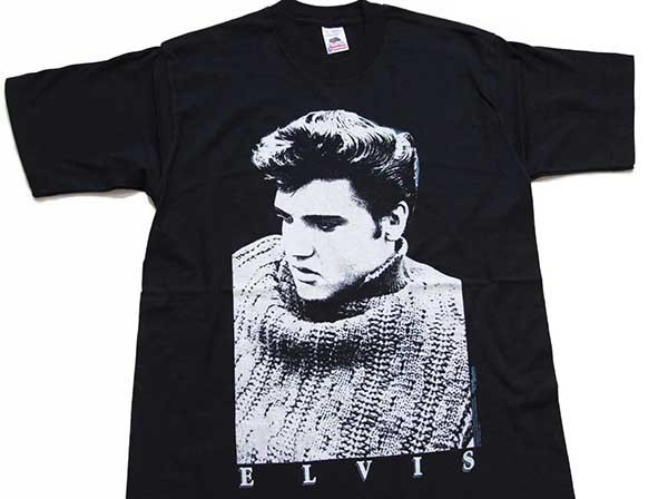 デッドストック☆90s ELVIS エルビス プレスリー コットンTシャツ 黒 M