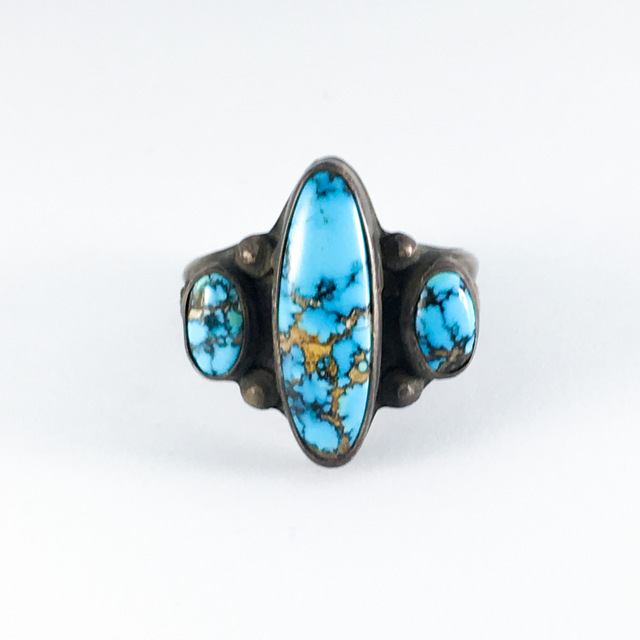 インディアンジュエリー ビンテージ リング100 | ターコイズ・メンズ
