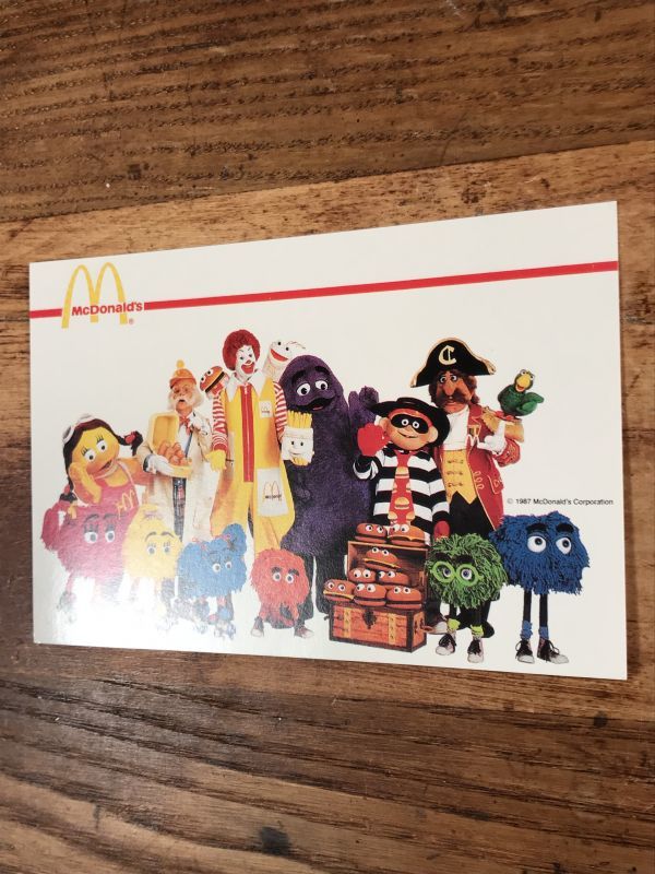 McDonald's Character Postcard マクドナルド ビンテージ ポストカード