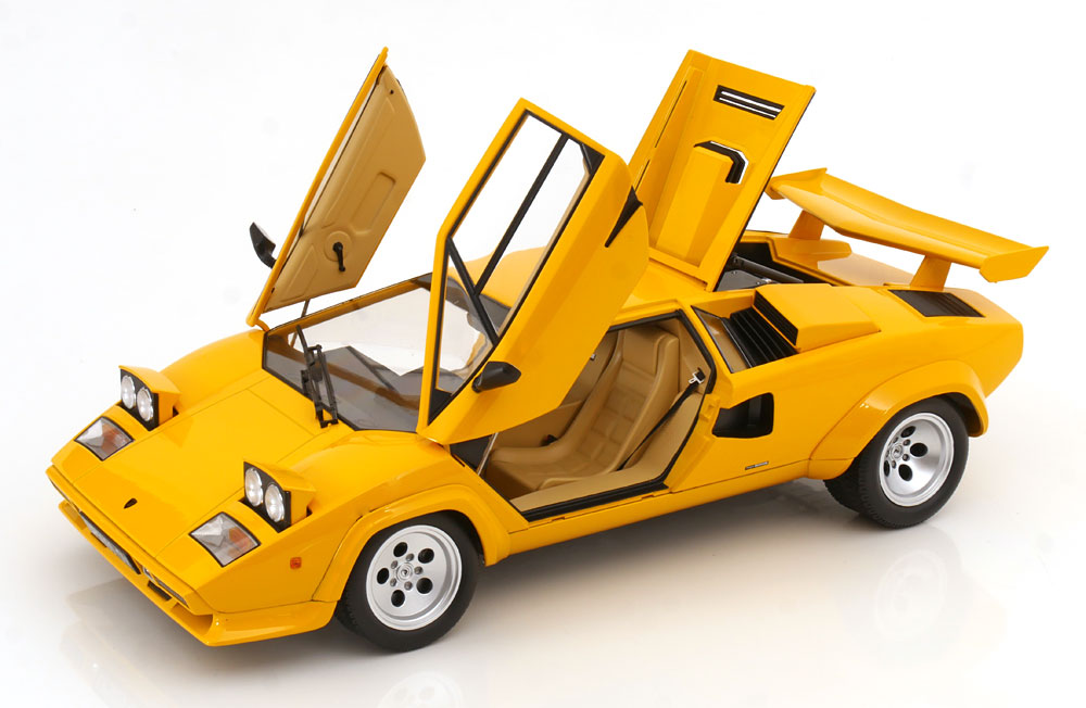 KK Scale 1985 Lamborghini Countach LP 5000S QV Yellow 1:12 – STM