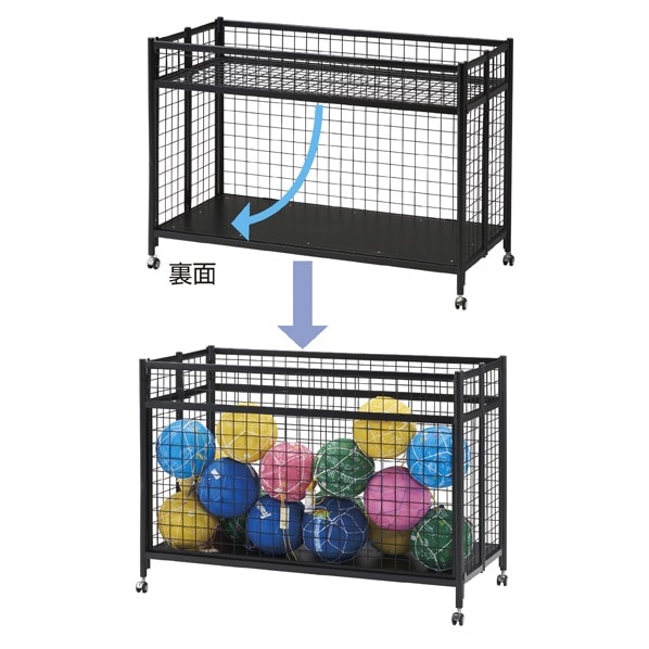 中折れワゴン ネットタイプ ブラック〔ストエキオリジナル〕 幅90cm