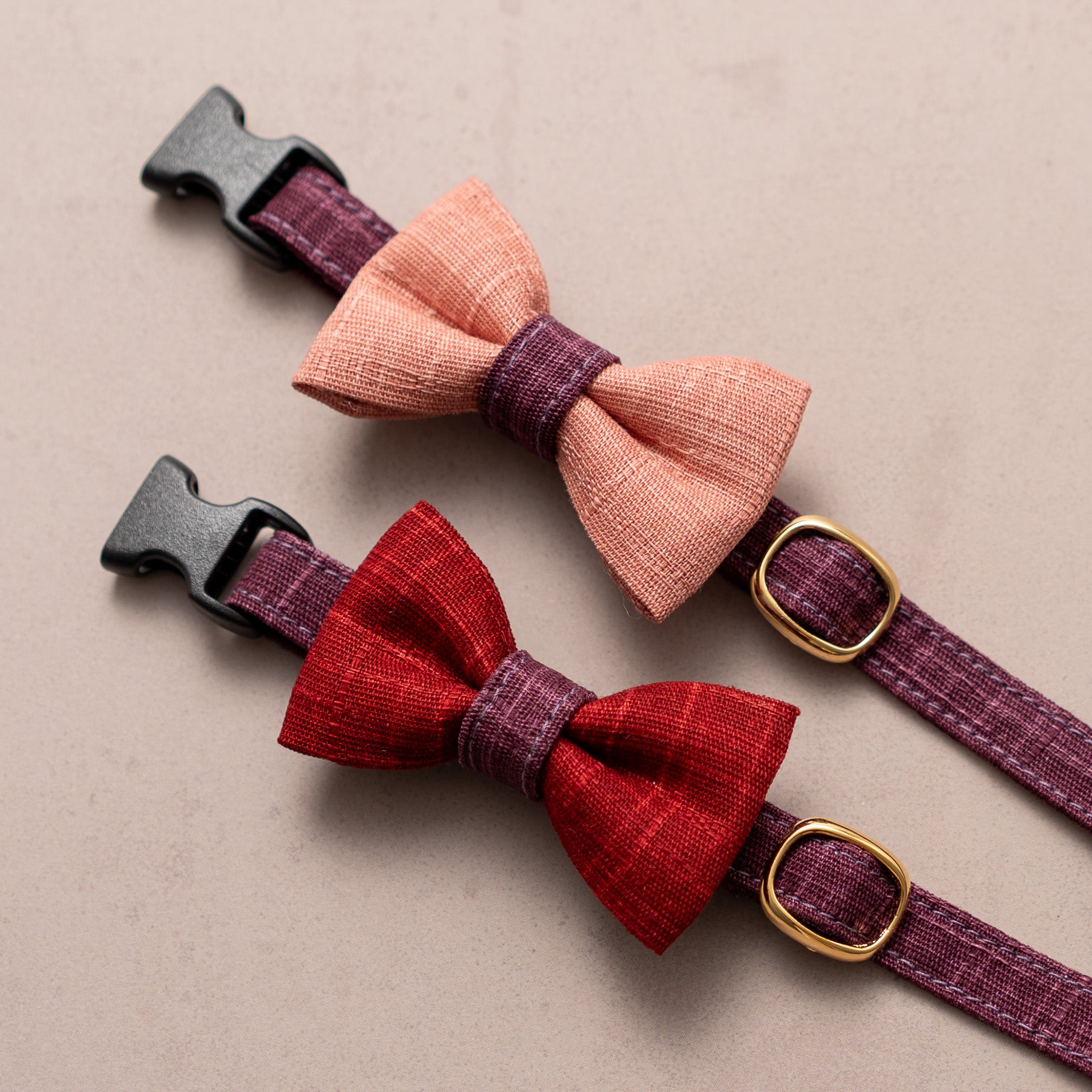 リボン付き猫首輪 彩かすり 抹茶・ さくらリボン｜ぽぽねこ公式