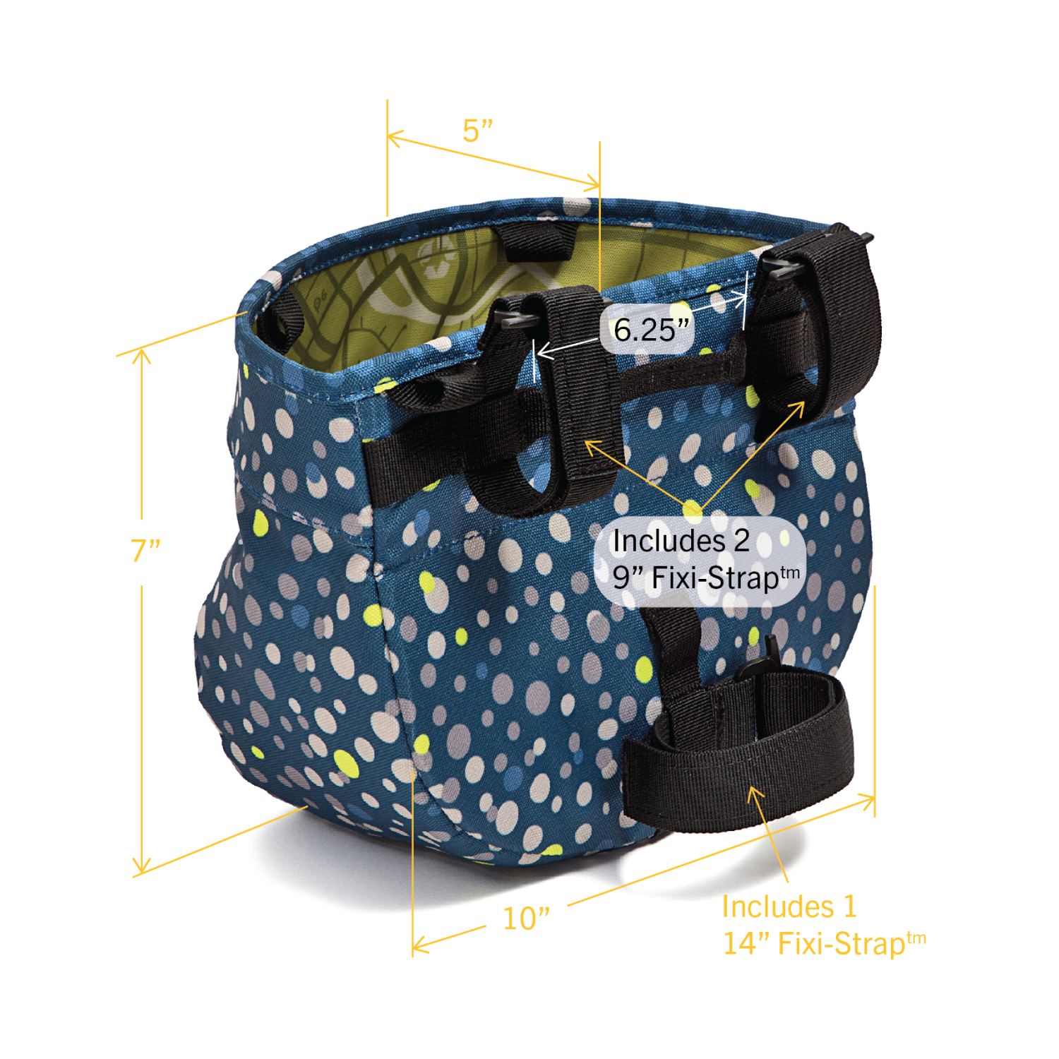 Fabric Bike Basket, Durable Adult Bike Basket, Crescent Bike