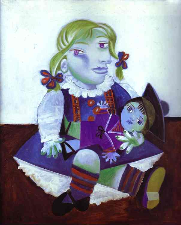 Pablo Picasso — Portrait of Maya with her Doll, 1938