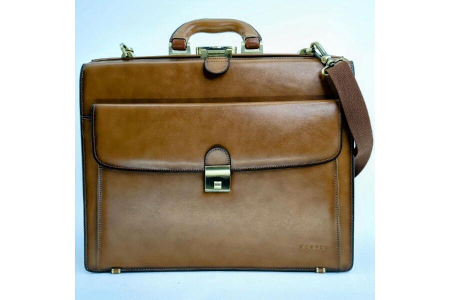 美品 BANUCE バンニュス ブラウン レザー ビジネスバッグ 本革