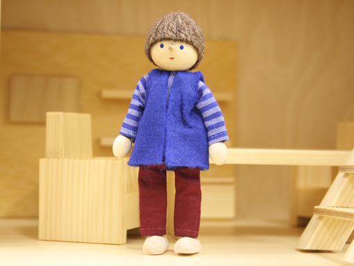 木のおもちゃ カルテット / ドールハウス用ミニチュア人形-お父さん