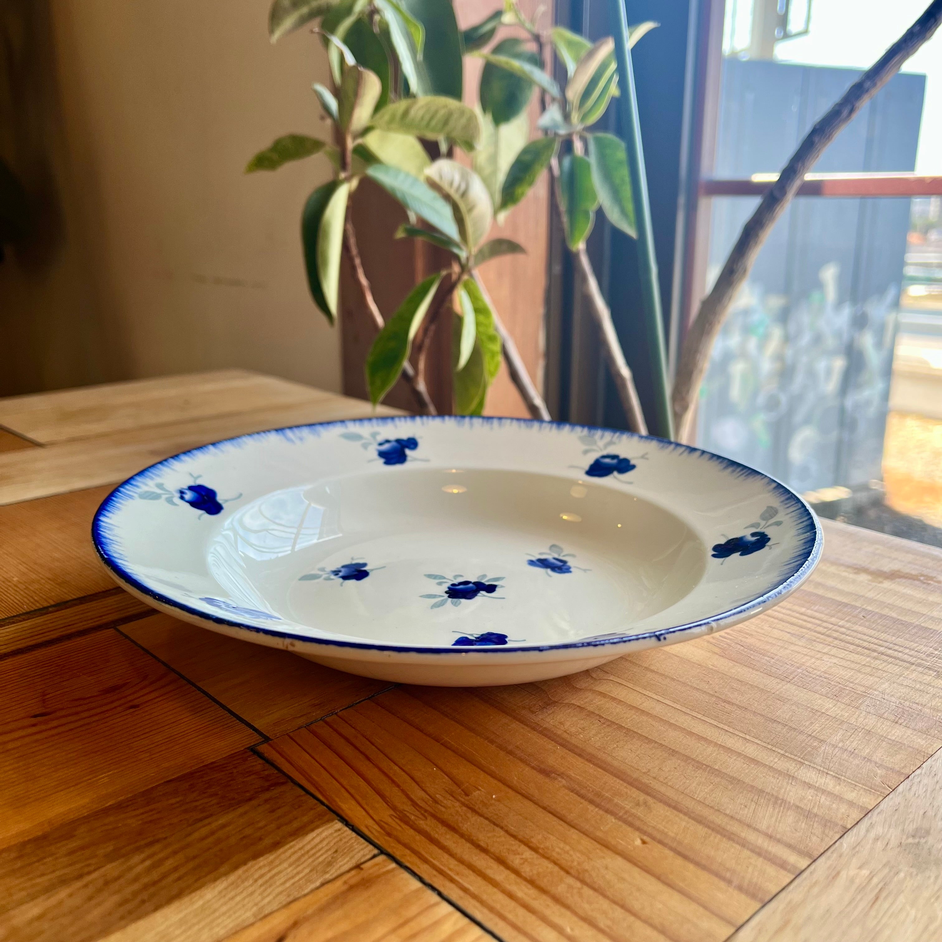 リュネヴィル / Luneville スープ皿 フランス アンティーク 中古 藍色