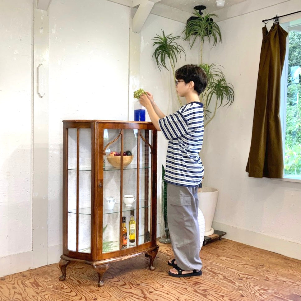 英国アンティーク 飾り棚 ディスプレイキャビネット コレクション