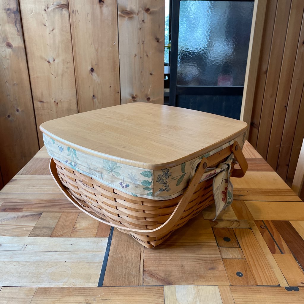 ロンガバーガー/Longaberger バスケット大【3】 蓋付きかご カントリー