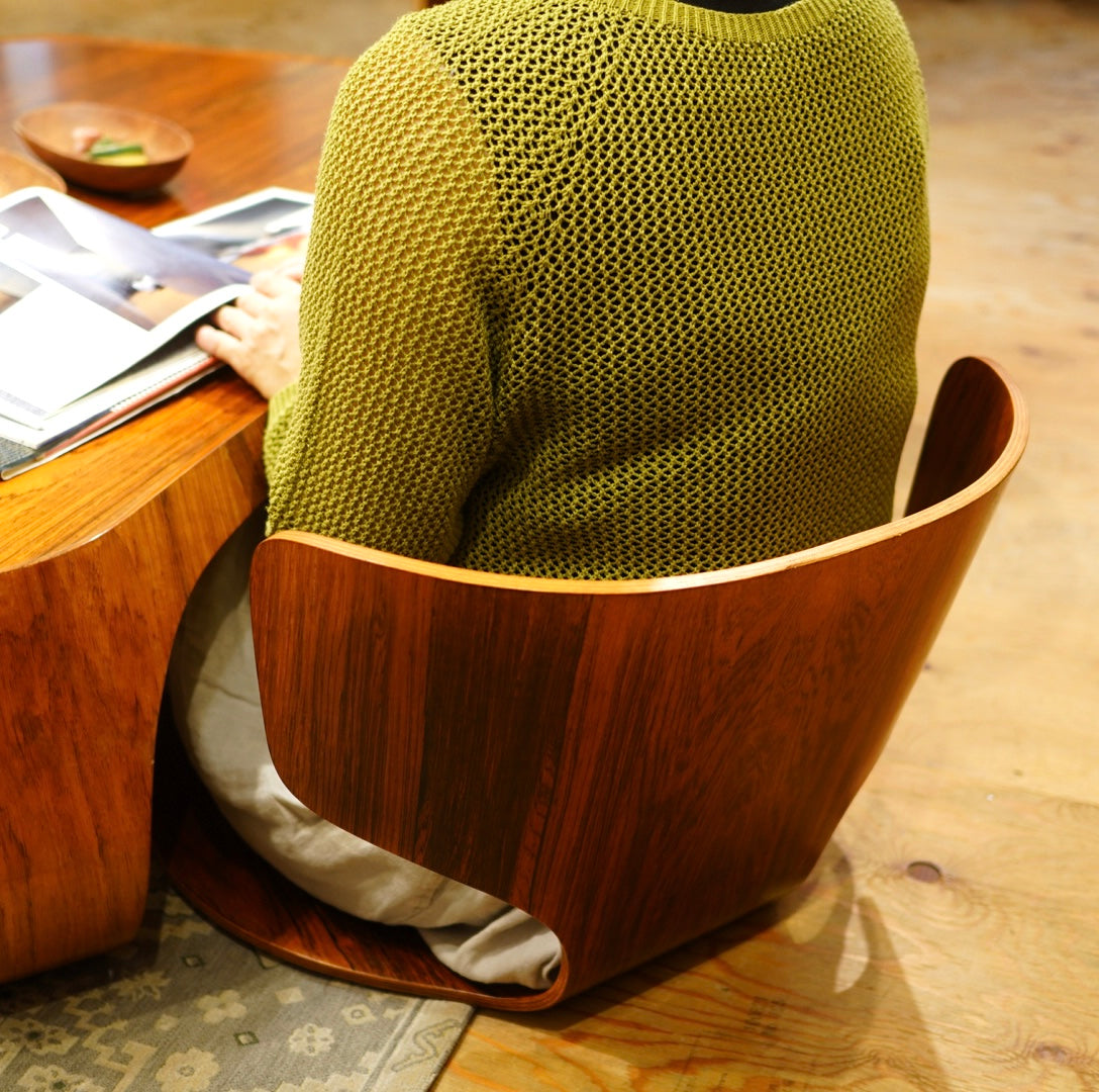 天童木工/Tendo カブト 座椅子 剣持勇ブラジリアンローズウッド