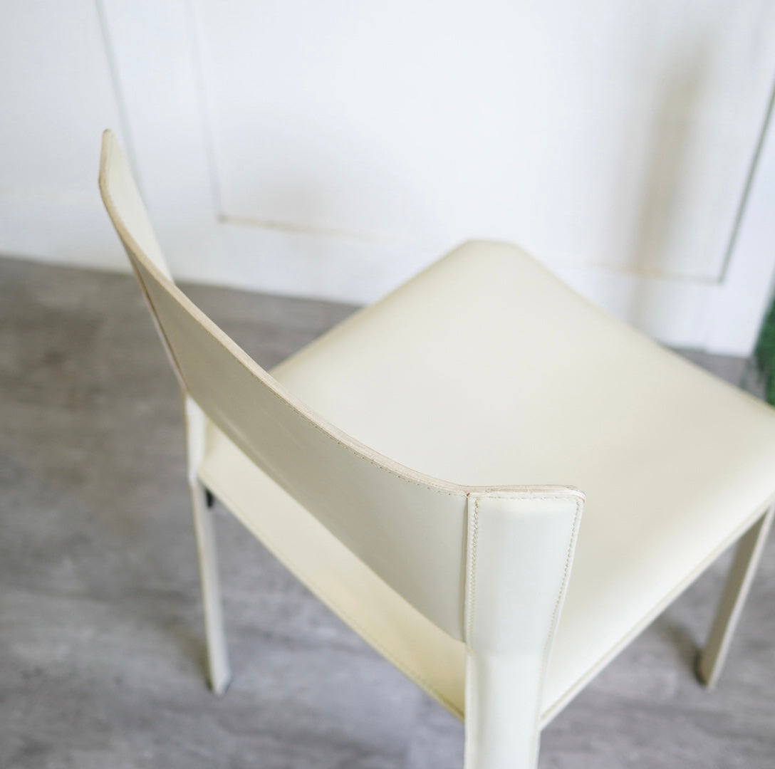 ファセム / Fasem S92 レザーダイニングチェア ホワイト ジャンカルロ