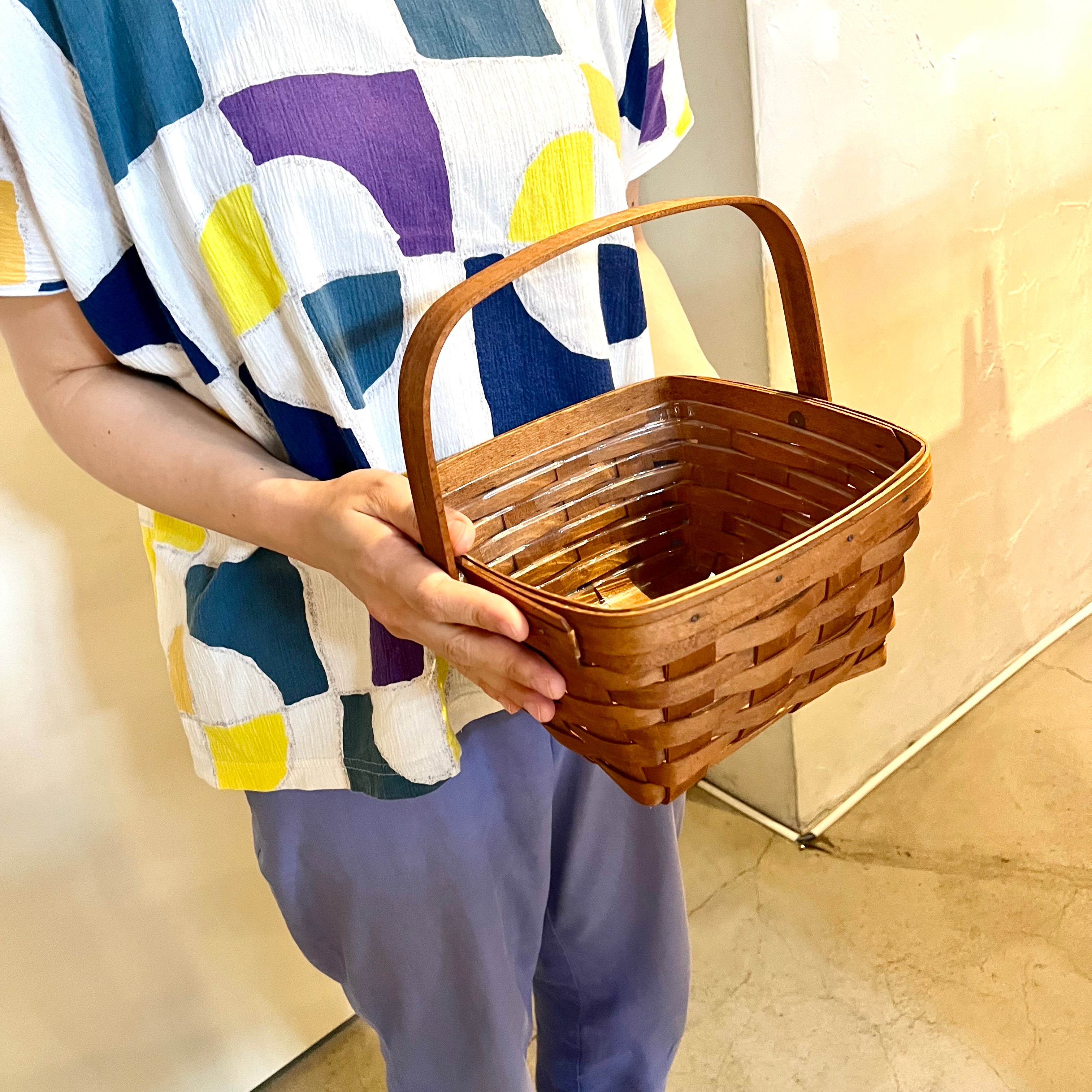 ロンガバーガー/Longaberger バスケット 中 正方形【3a】かご