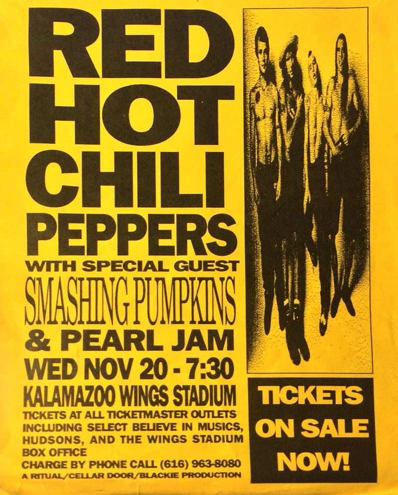 November 20, 1991 · Kalamazoo State Theatre, Kalamazoo, MI · RHCP