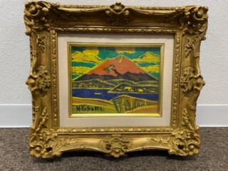 田崎 広助『朱富士』京都市東山区にて ｜骨董品買取 緑和堂