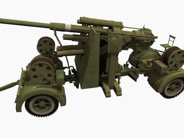 88mm ガンファンク　36/37 25088 - German 88mm Flak 36/37 Overall Grey Gun and Carriage | W