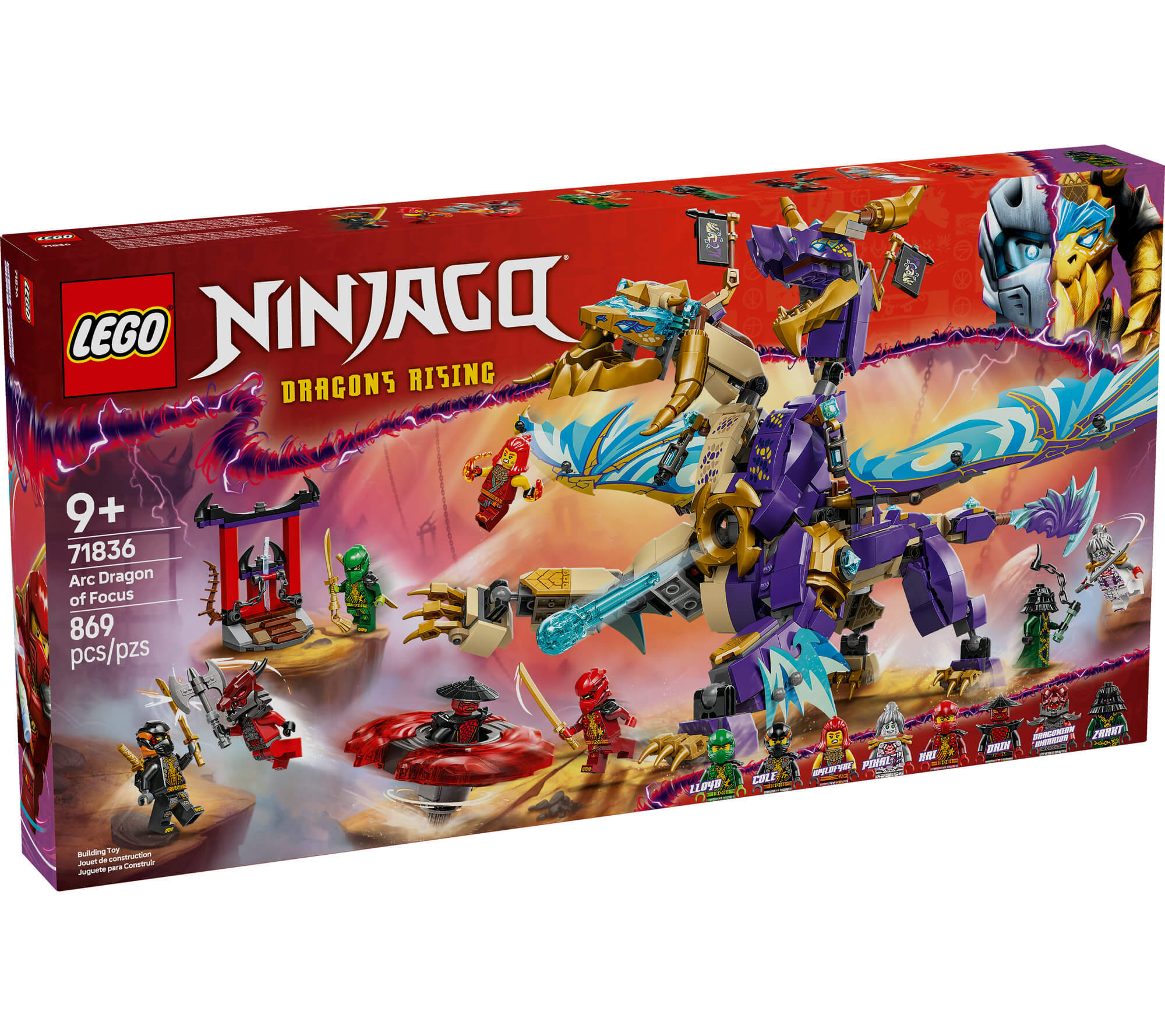 LEGO NINJAGO Arc Dragon of Focus Ninja Toy Set 71836 - 869 Pieces