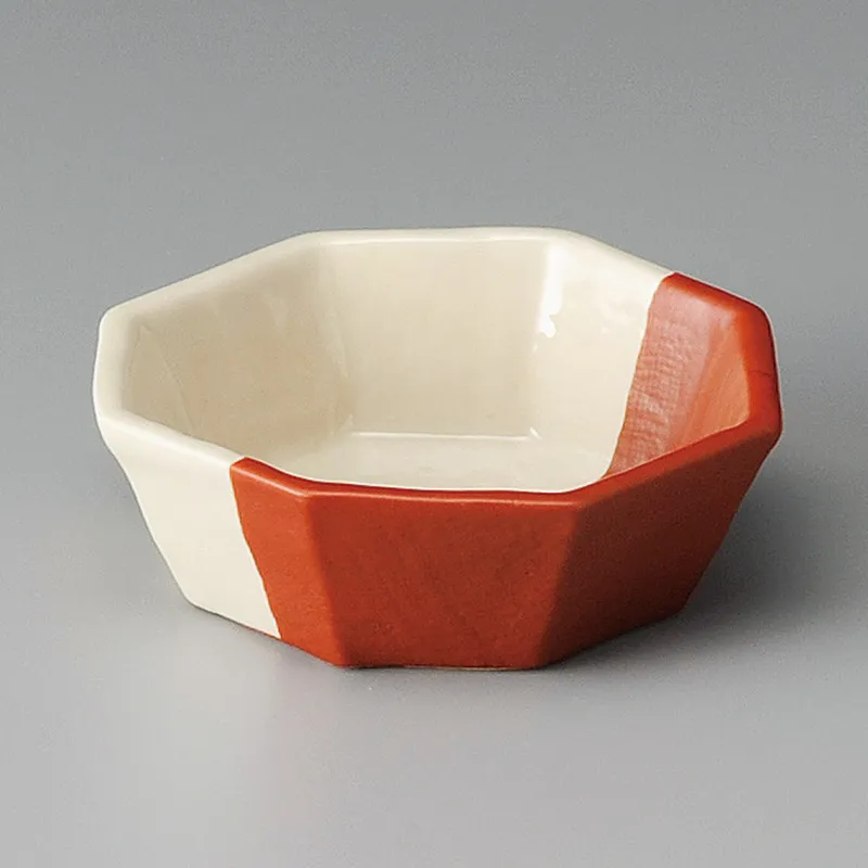 紅ぬり分け八角小鉢(和食器,鉢もの,小鉢)|食器通販の陶磁庵